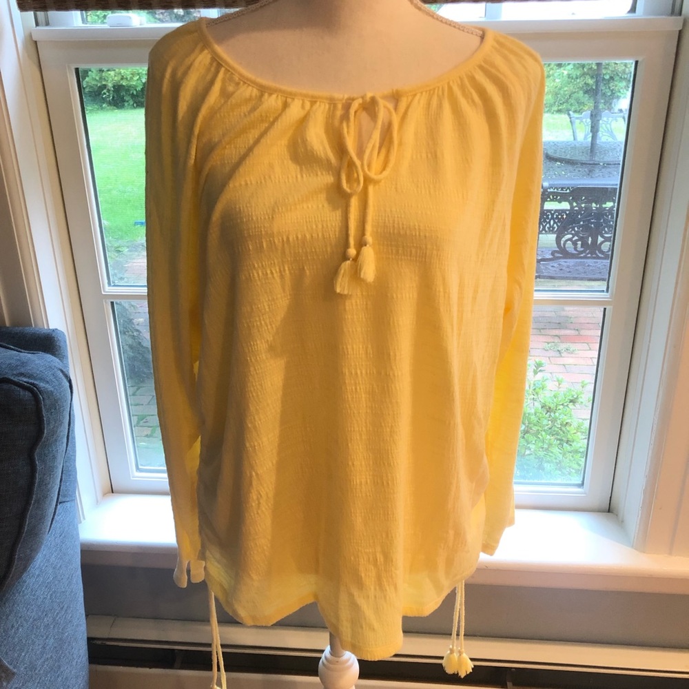 Style and Co. L Yellow Blouse